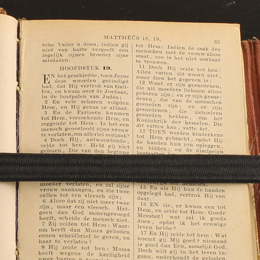Antique Pocket Bible + Psalm Book (1773 versification) – A. Jongbloed Leeuwarden – leather overlap binding – 1911