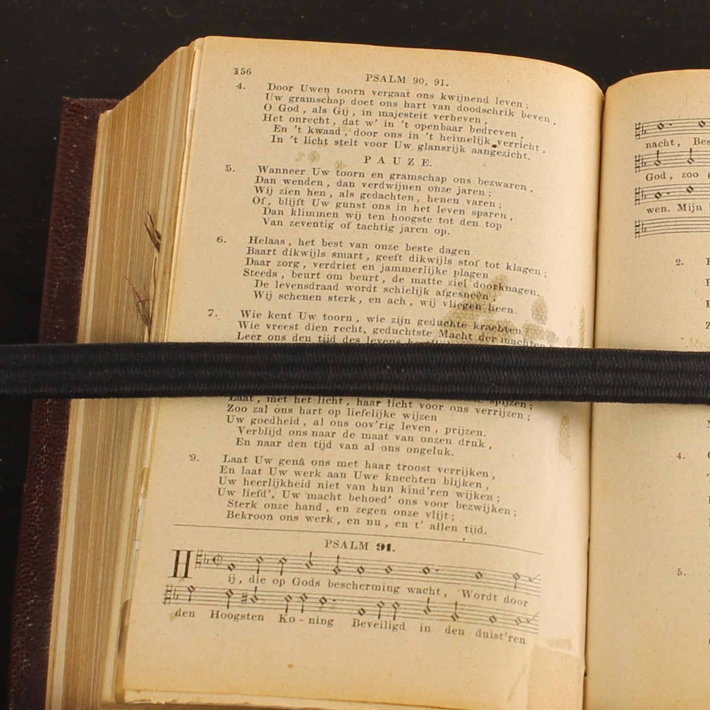 Antique Pocket Bible + Psalm Book (1773 versification) – A. Jongbloed Leeuwarden – leather overlap binding – 1911