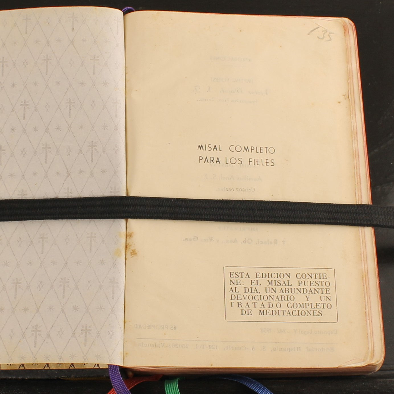Misal Completo para los Fieles - Spaans Missaal 1958 Valencia - Leren Band met Goudsnede