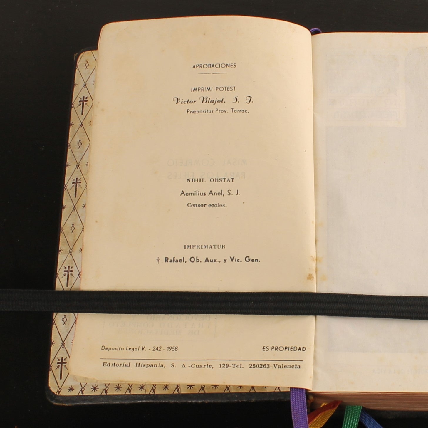 Misal Completo para los Fieles - Spaans Missaal 1958 Valencia - Leren Band met Goudsnede