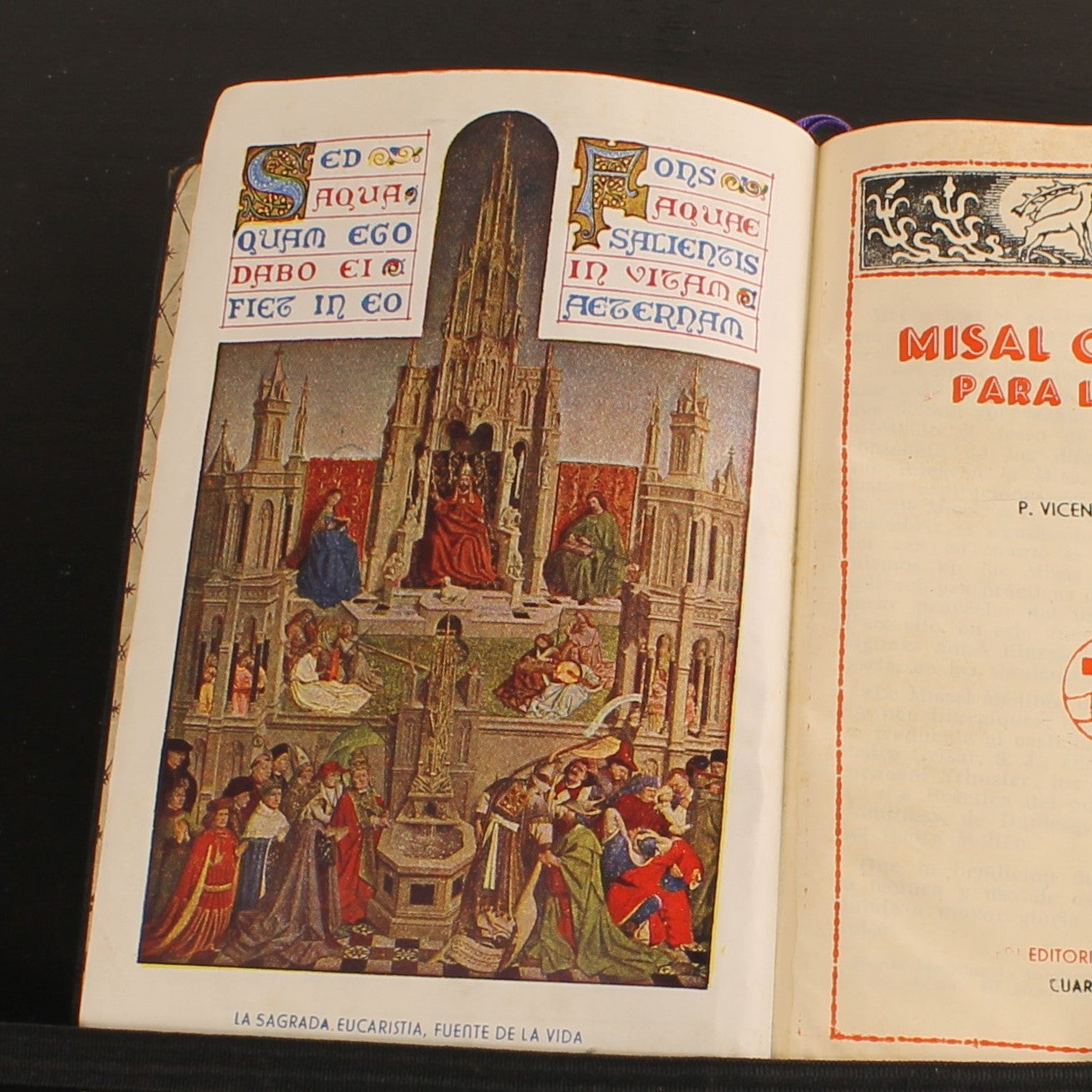 Misal Completo para los Fieles - Spaans Missaal 1958 Valencia - Leren Band met Goudsnede