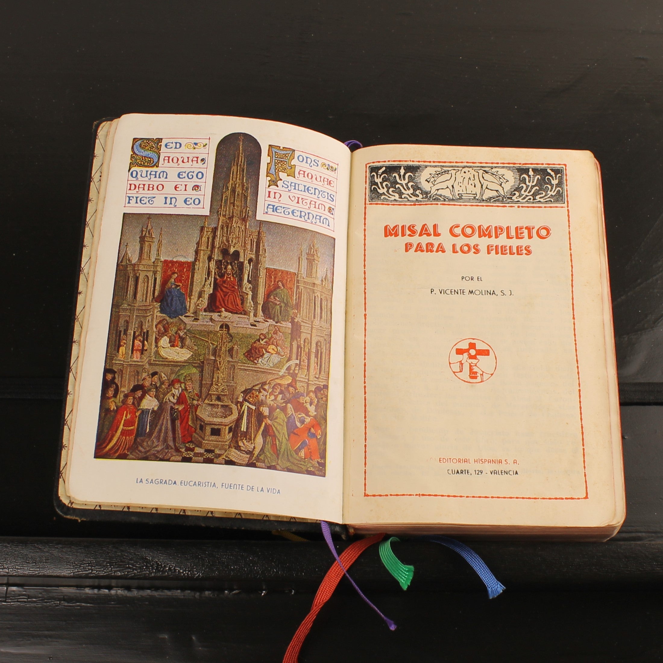 Misal Completo para los Fieles - Spaans Missaal 1958 Valencia - Leren Band met Goudsnede