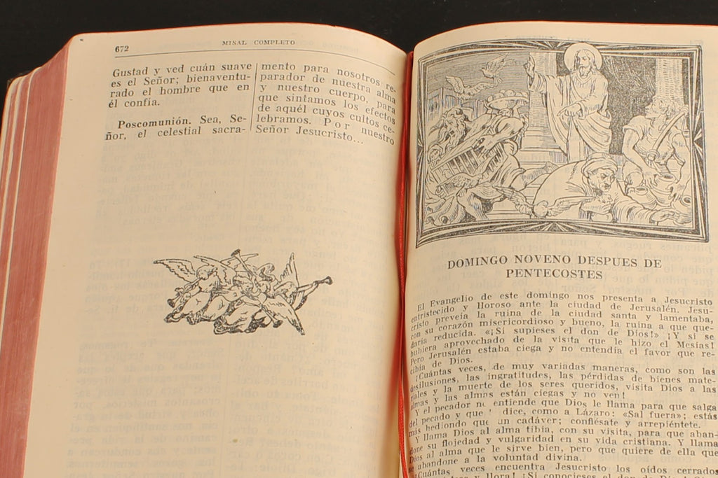 Misal Completo para los Fieles - Spaans Missaal 1958 Valencia - Leren Band met Goudsnede