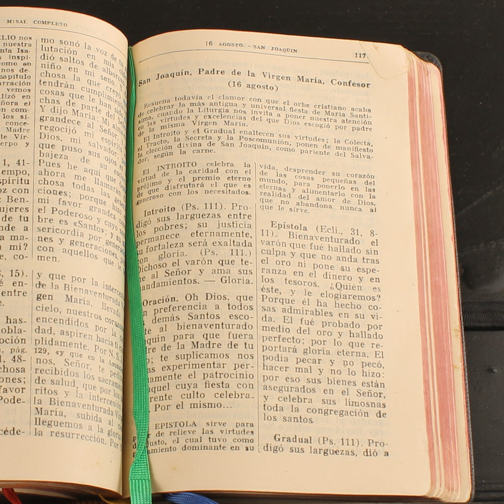 Misal Completo para los Fieles - Spaans Missaal 1958 Valencia - Leren Band met Goudsnede