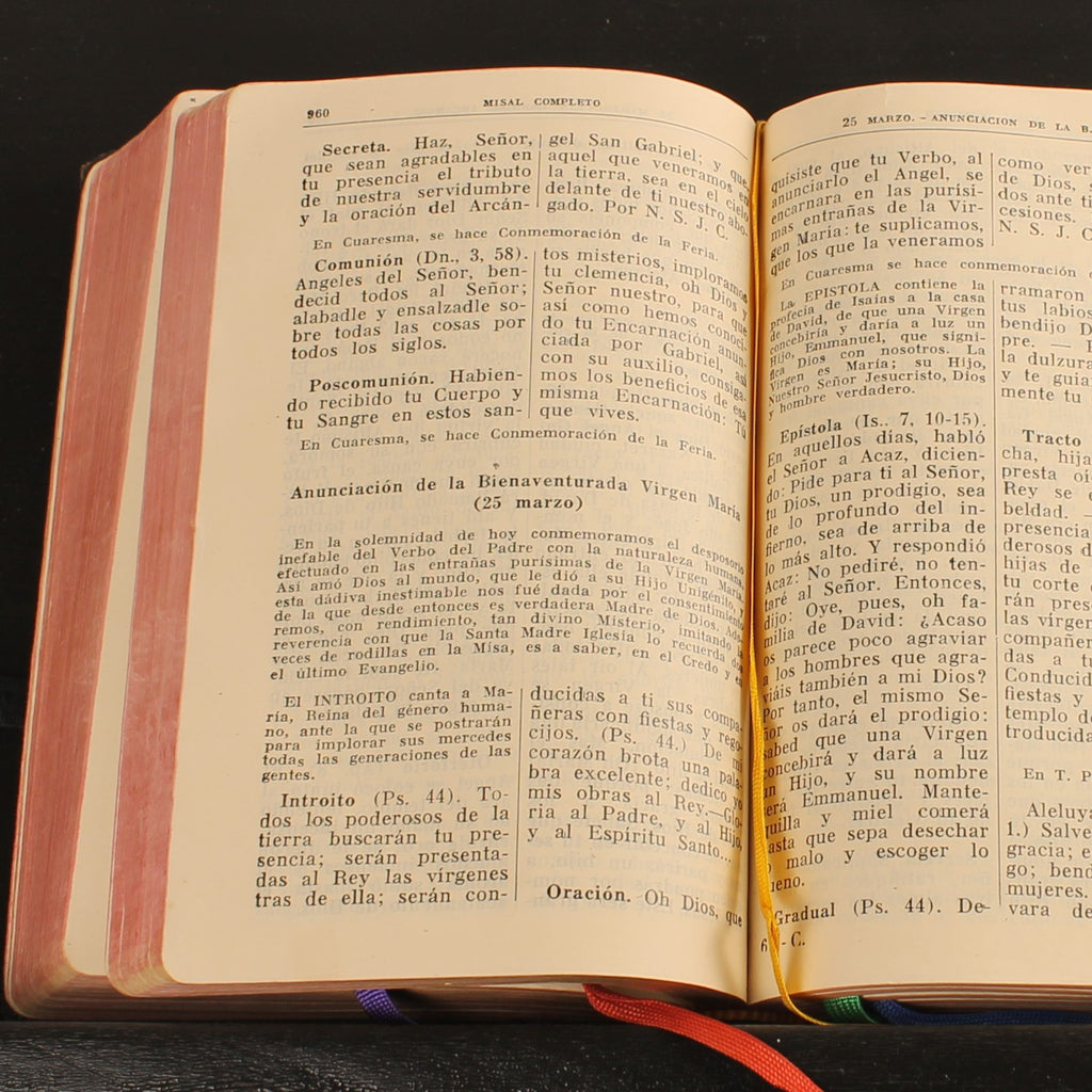 Misal Completo para los Fieles - Spaans Missaal 1958 Valencia - Leren Band met Goudsnede