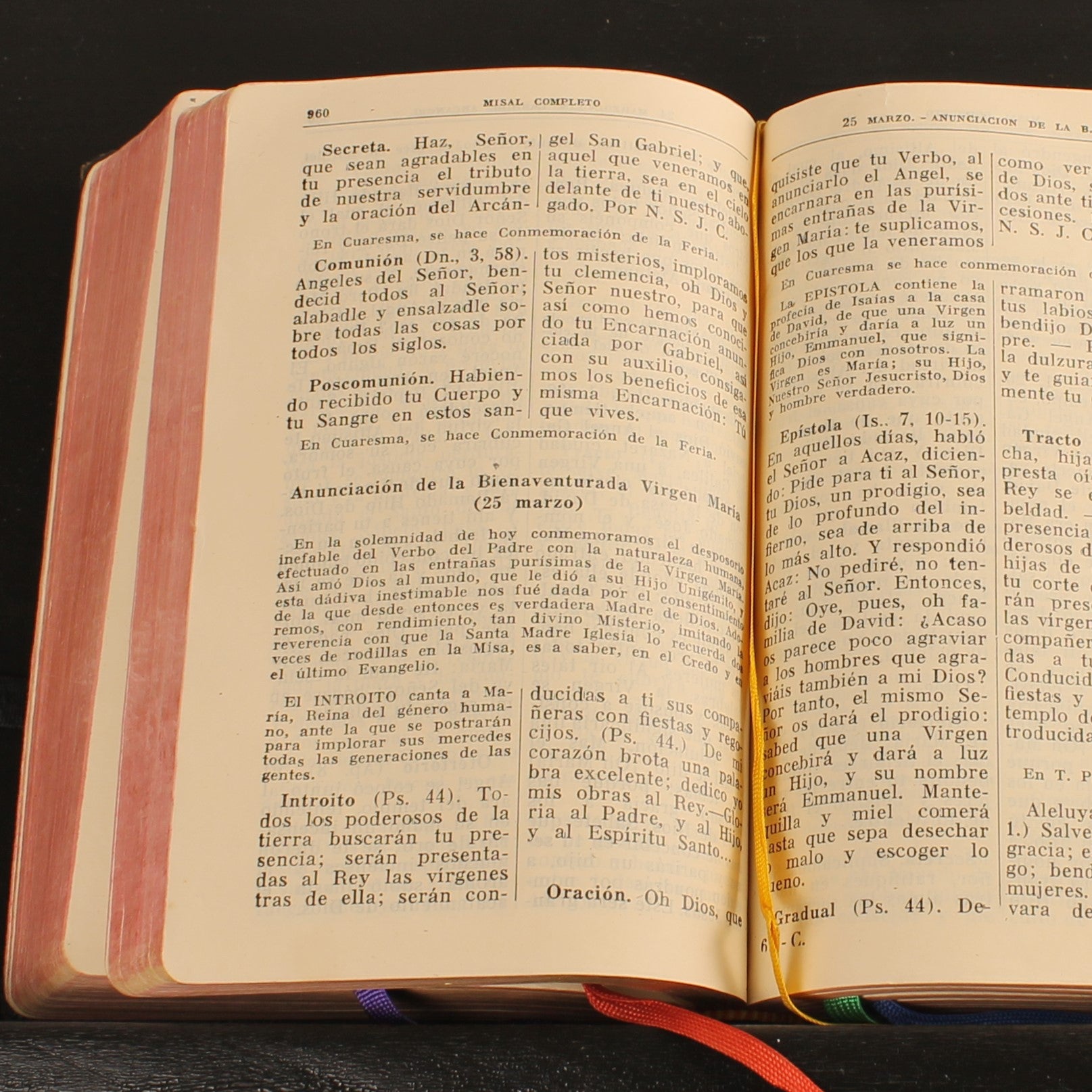 Misal Completo para los Fieles - Spaans Missaal 1958 Valencia - Leren Band met Goudsnede