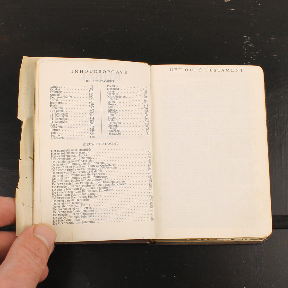Bibel | NBG-Übersetzung 1951 | Vintage-Bibelchen mit Goldrand und historischem Einlegeblatt