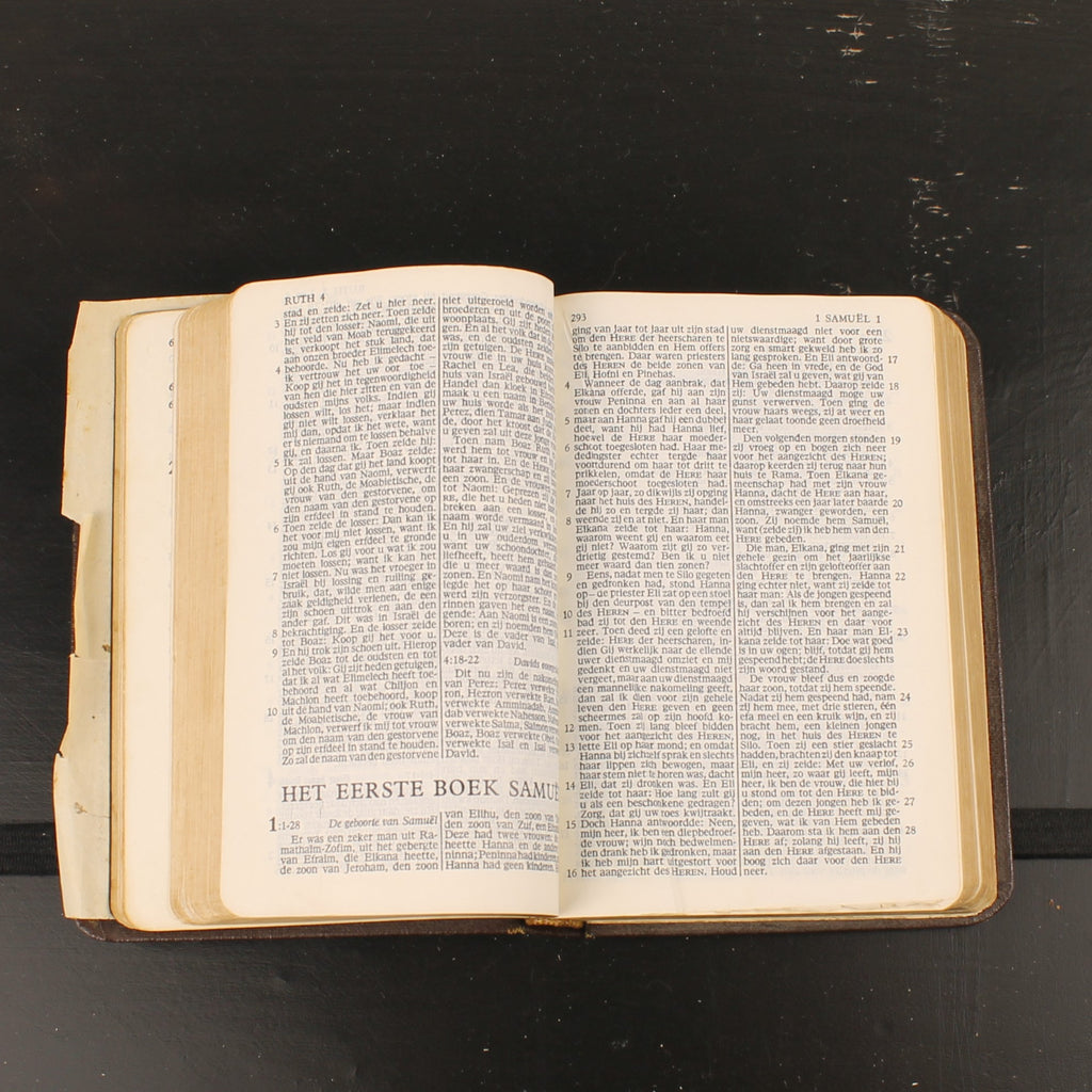 Bibel | NBG-Übersetzung 1951 | Vintage-Bibelchen mit Goldrand und historischem Einlegeblatt
