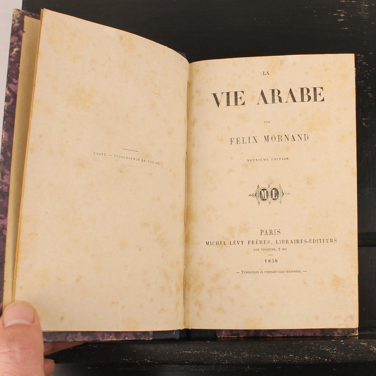 La Vie Arabe - Félix Mornand - Michel Lévy Frères, Paris 1858