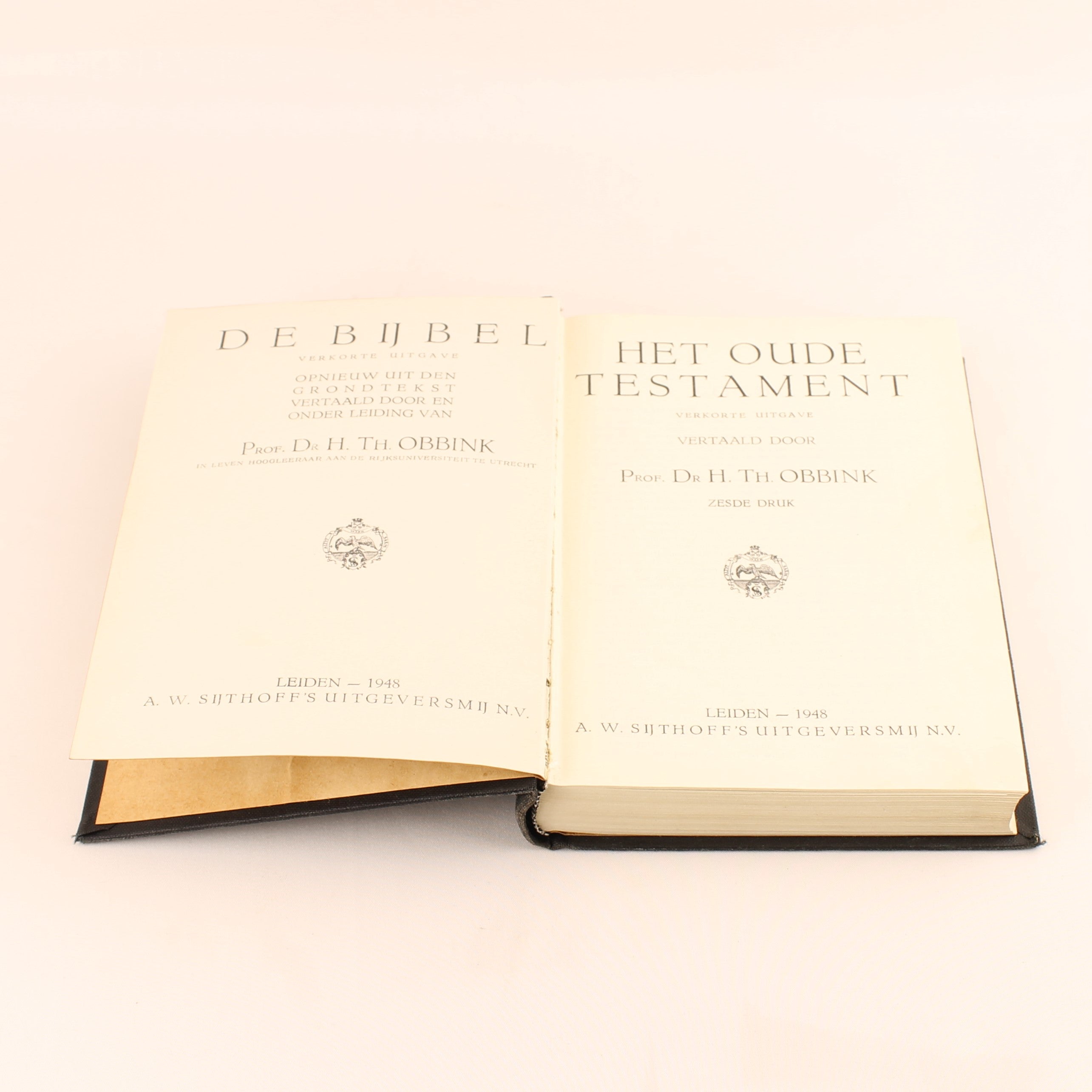 Het Oude Testament (1948) – Prof. Dr. H.Th. Obbink – Zesde Druk – Sijthoff Leiden