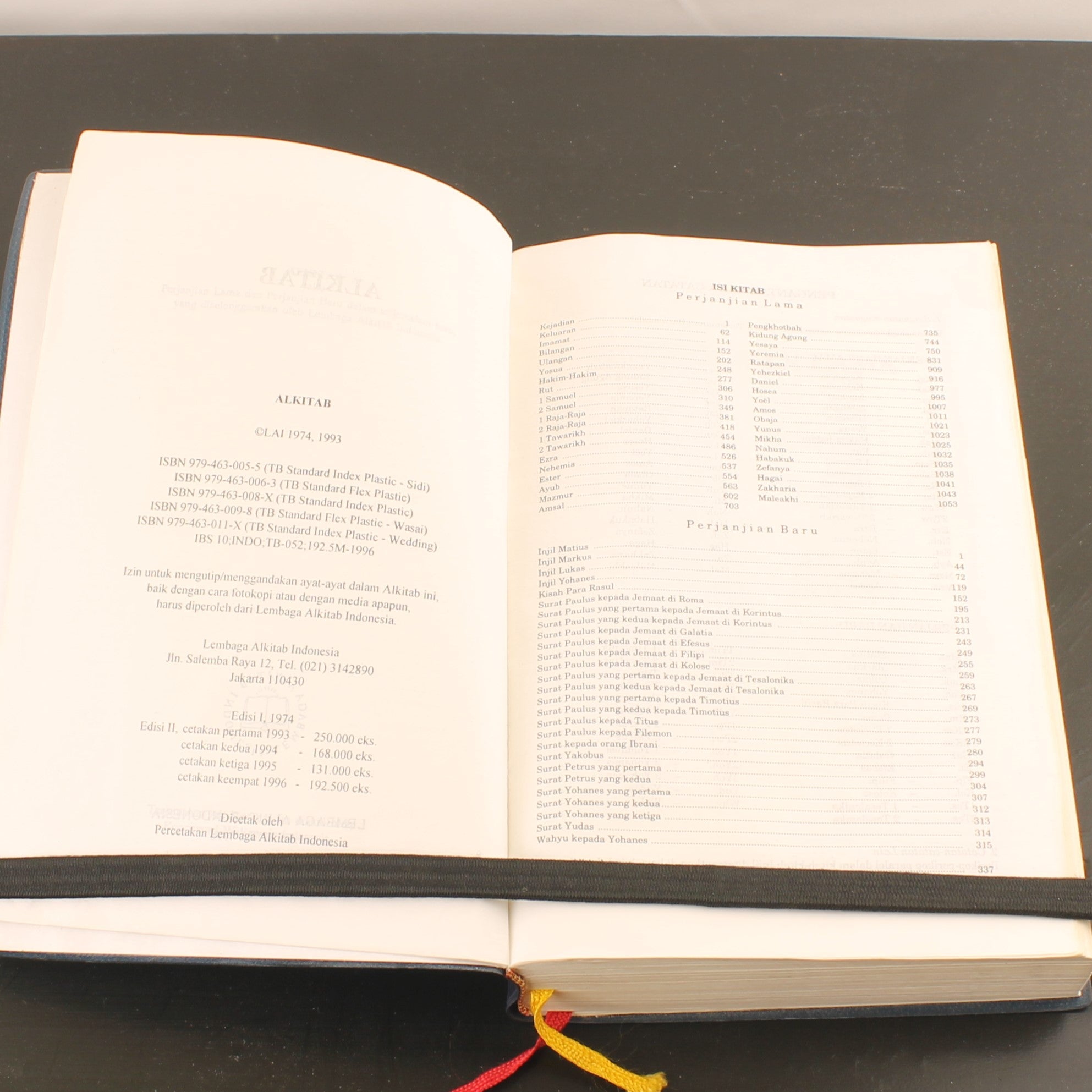 Alkitab – Indonesische Bijbel (LAI, Jakarta 1996) | Goudopdruk & Leeslinten
