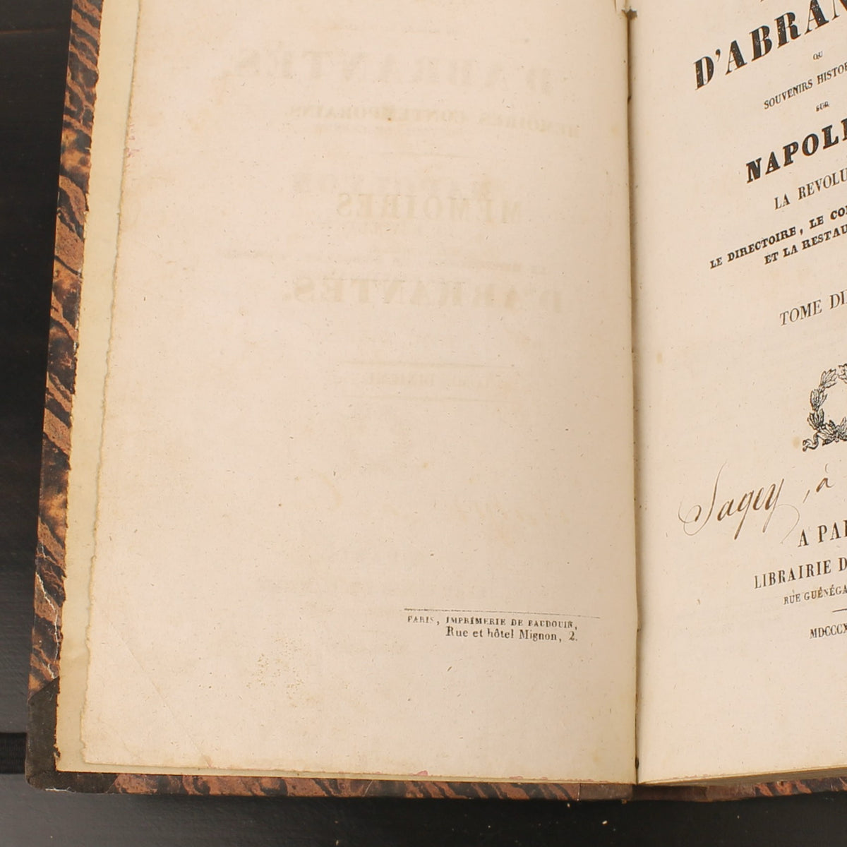 Mémoires de Madame d'Abrantès (1835) | Deux livres français anciens sur Napoléon | Tomes 10 & 12