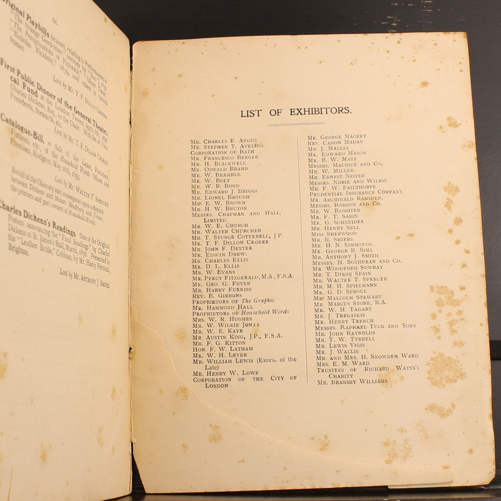 The Dickens Exhibition – Originele Tentoonstellingscatalogus 1903 – Charles Dickens
