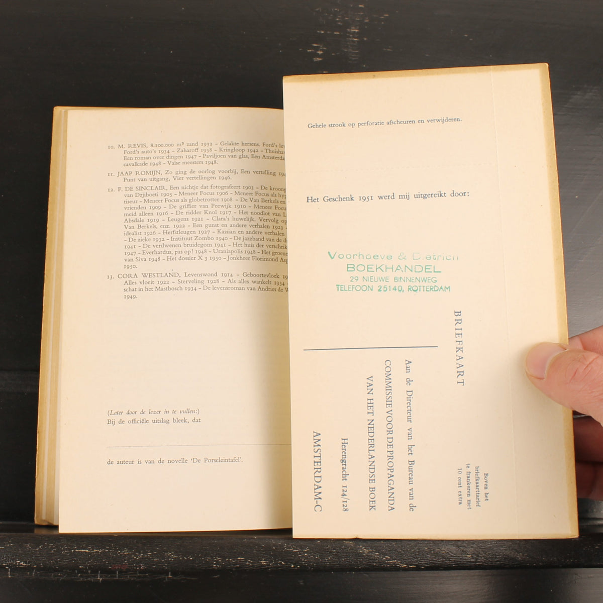 La Table de porcelaine - Olaf J. de Landell - 1951 - Cadeau de la Semaine du livre avec carte-concours originale