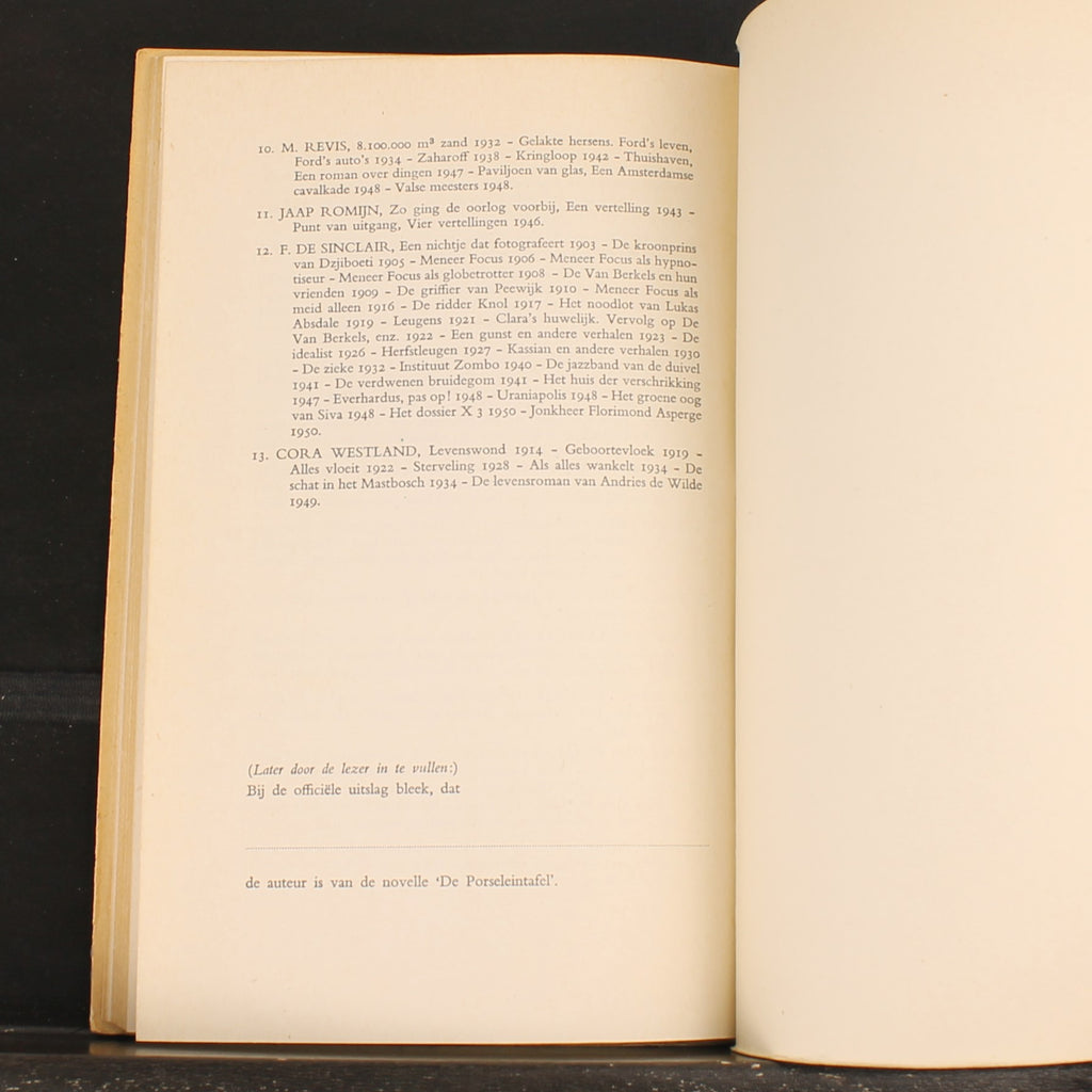 La Table de porcelaine - Olaf J. de Landell - 1951 - Cadeau de la Semaine du livre avec carte-concours originale