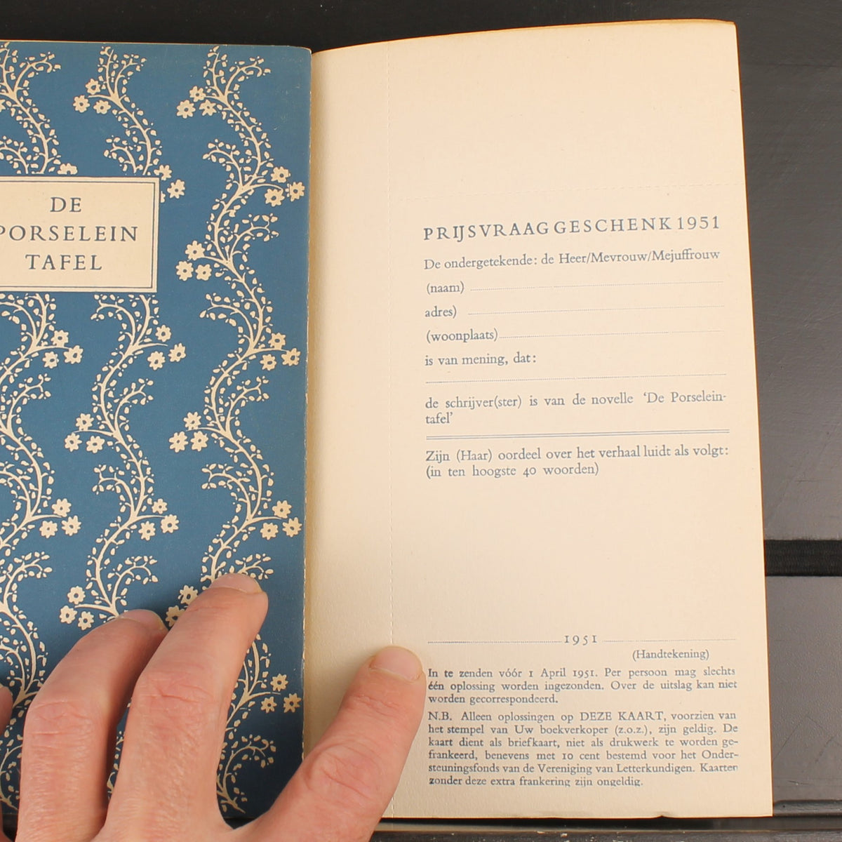 La Table de porcelaine - Olaf J. de Landell - 1951 - Cadeau de la Semaine du livre avec carte-concours originale