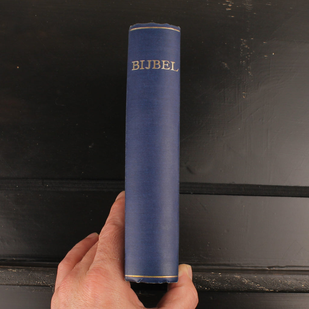 Statenbijbel (1930) | Blauwe Linnen Band met Rode Snede en Stoffen Kaft
