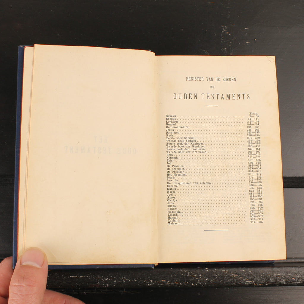 Statenbijbel (1930) | Blauwe Linnen Band met Rode Snede en Stoffen Kaft