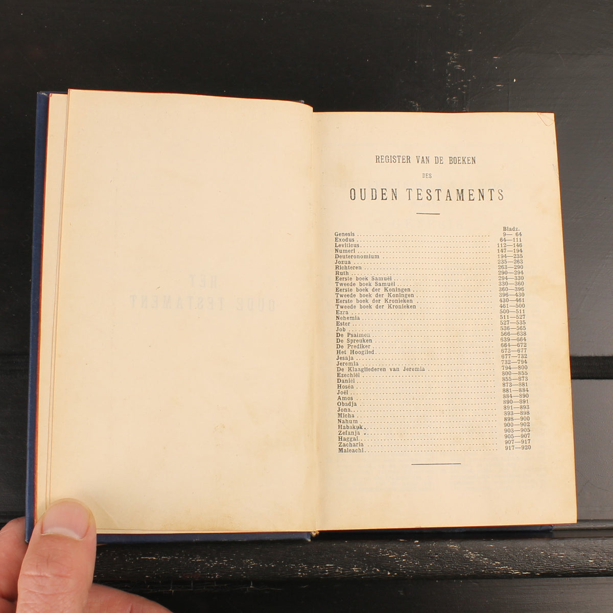 Statenbijbel (1930) | Blauwe Linnen Band met Rode Snede en Stoffen Kaft