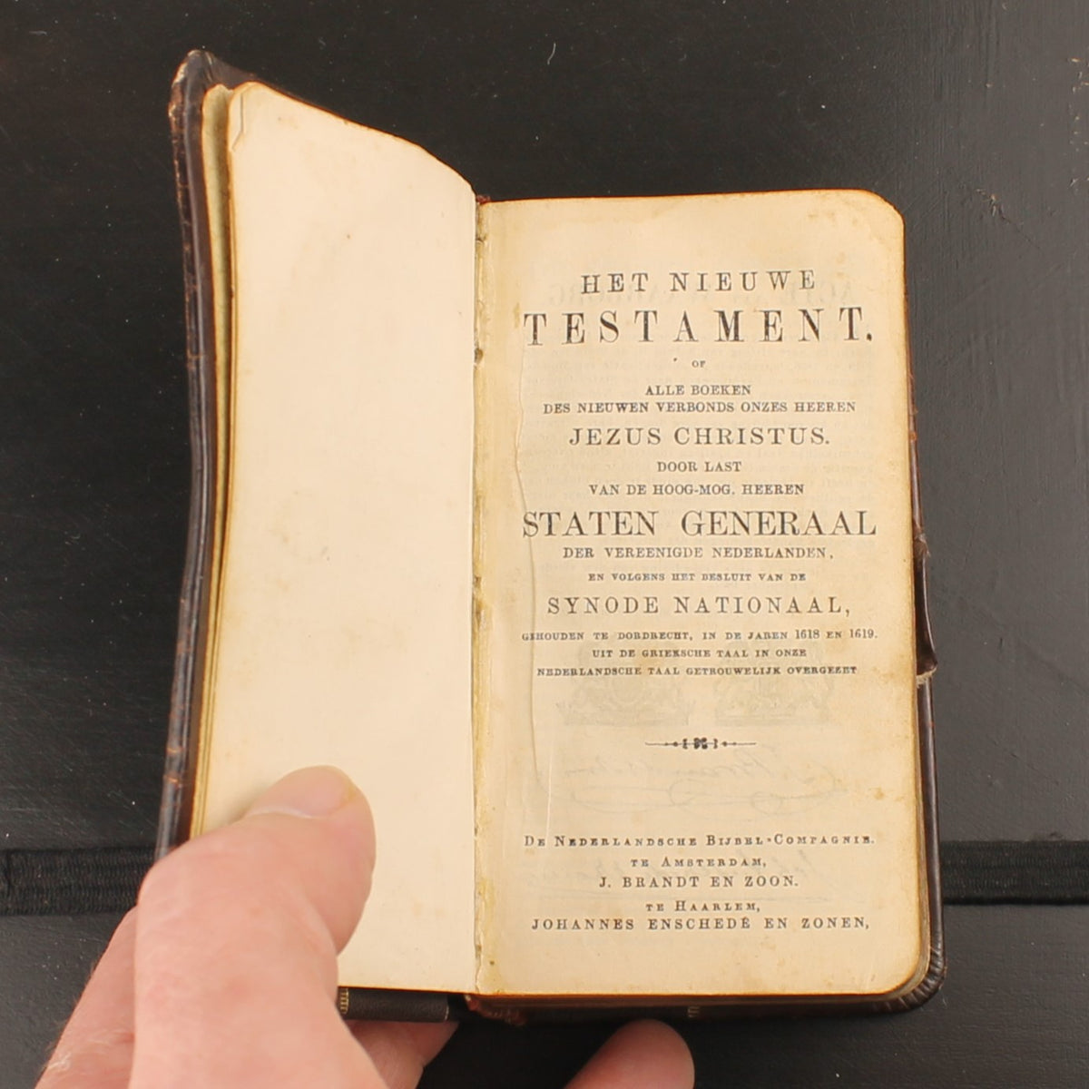 Het Nieuwe Testament - Leren Zakbijbel met Goudsnede - Inscriptie 1929