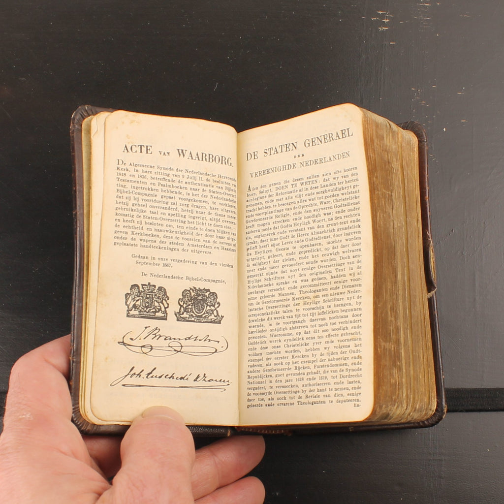 Het Nieuwe Testament - Leren Zakbijbel met Goudsnede - Inscriptie 1929