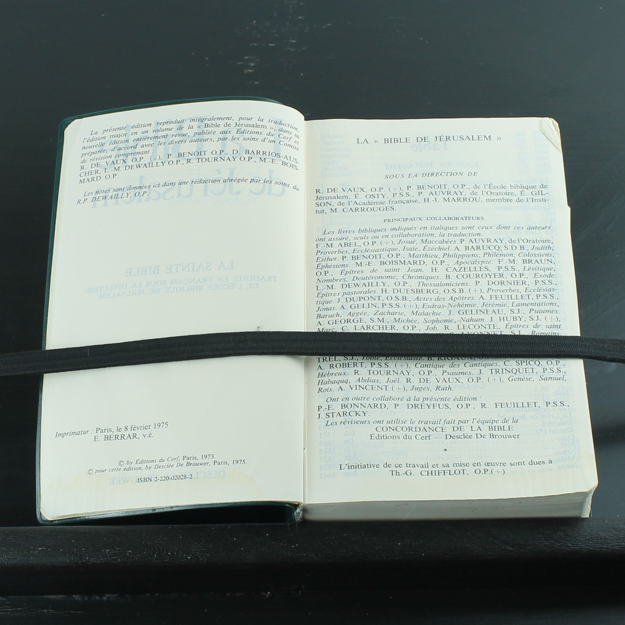 La Bible de Jérusalem (1975) – Vintage Franse Studiebijbel | Groene Band