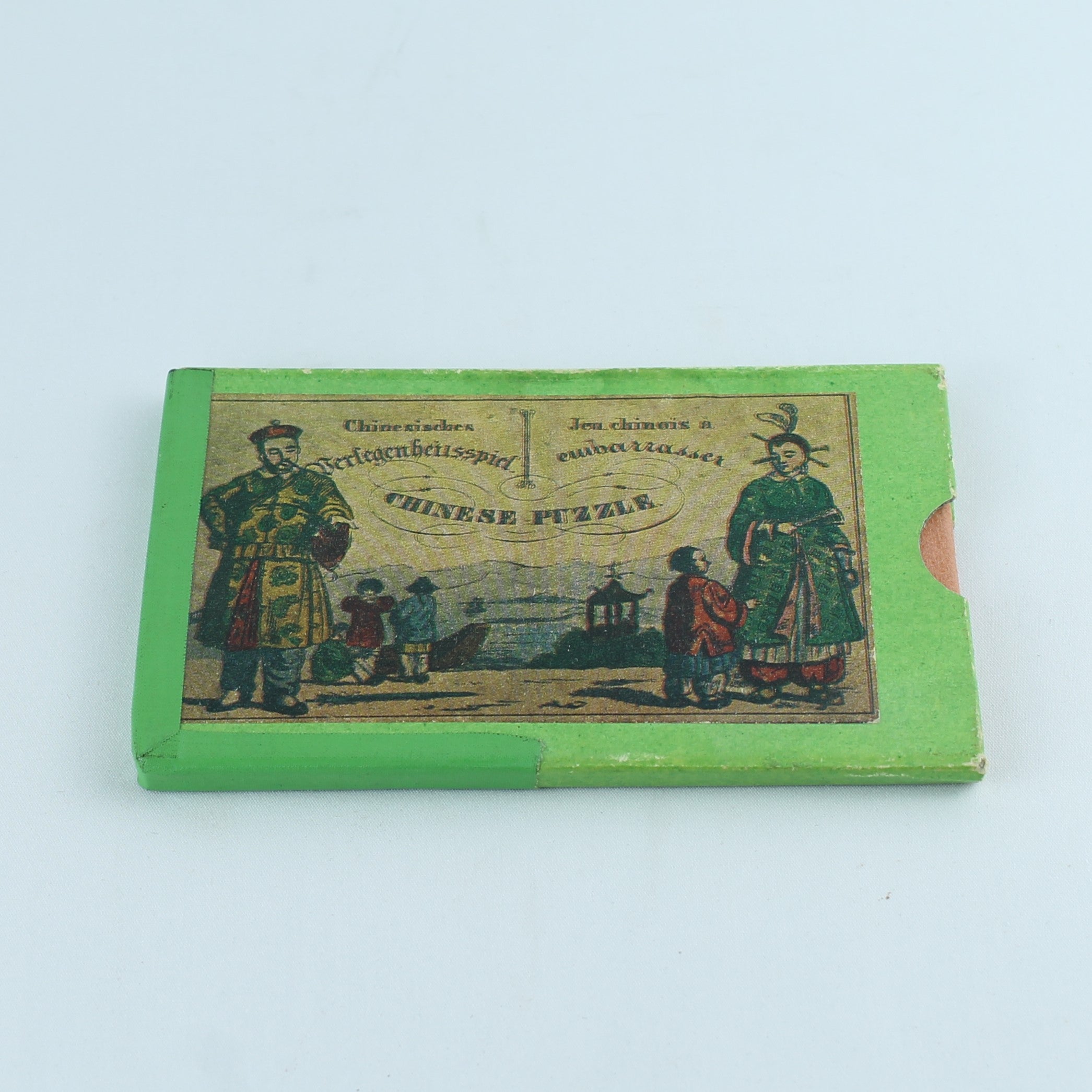 Tangram Spel ca. 1900 - Chinesisches Verlegenheitsspiel - Originele Doos