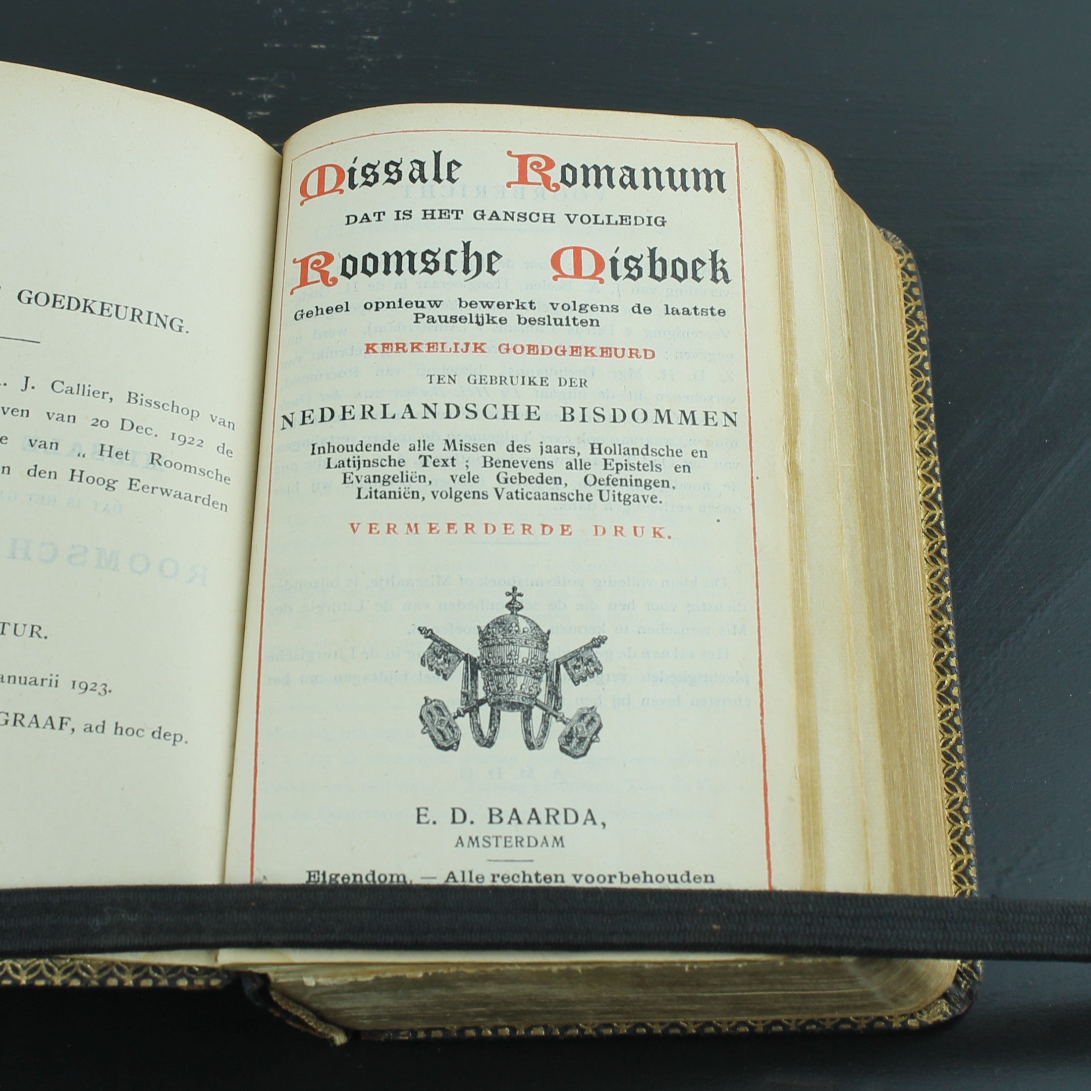 Missale Romanum 1923 – Missel Romain | Reliure en cuir avec tranche dorée