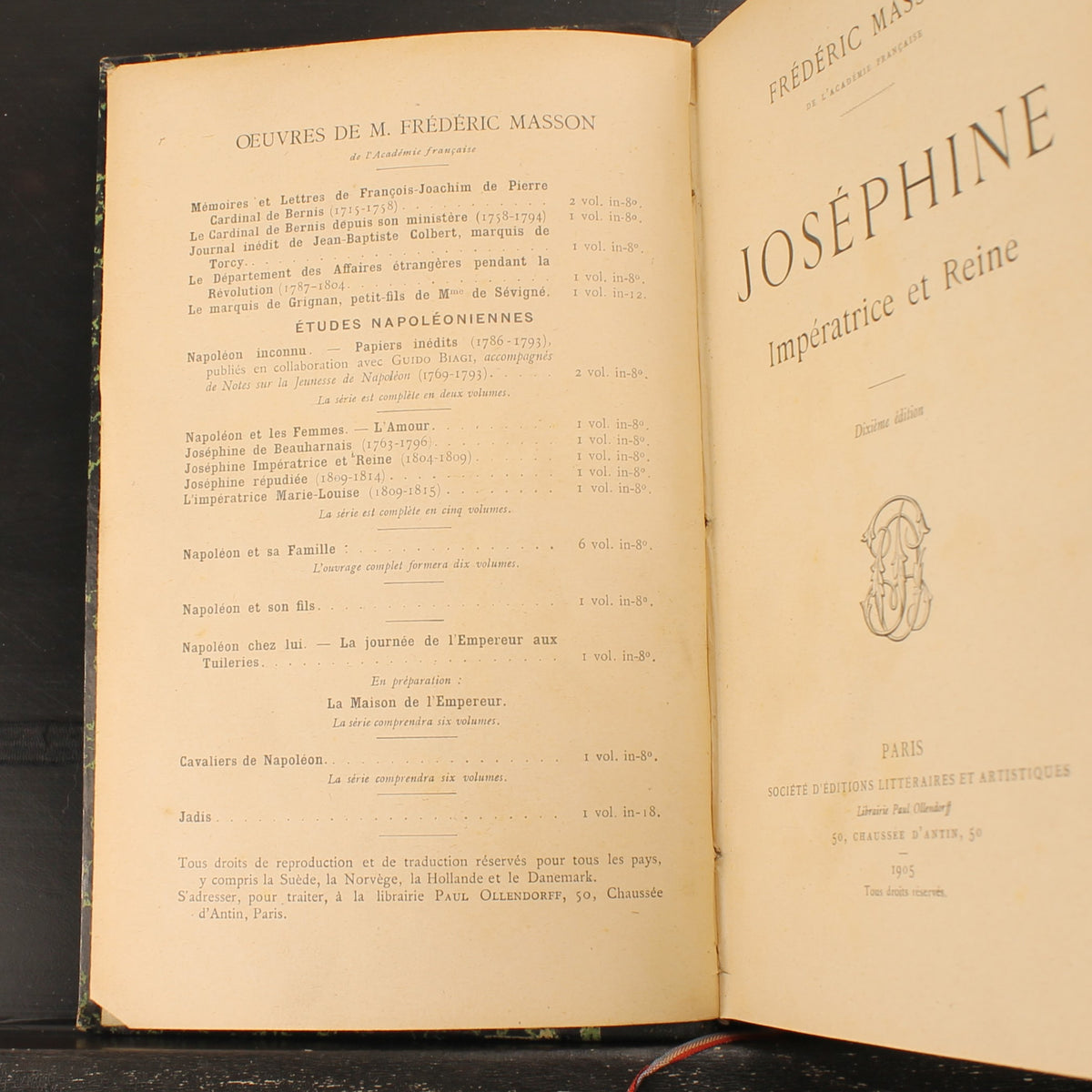 Joséphine de Beauharnais Set van 3 - Frédéric Masson - Parijs 1901-1905