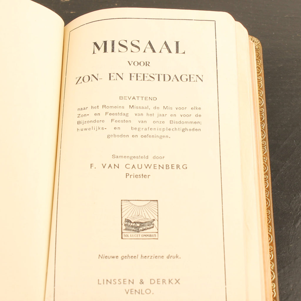Missaal voor Zon- en Feestdagen - Luxe Leren Editie met Goudsnede -  Linssen & Derkx, Venlo 1957