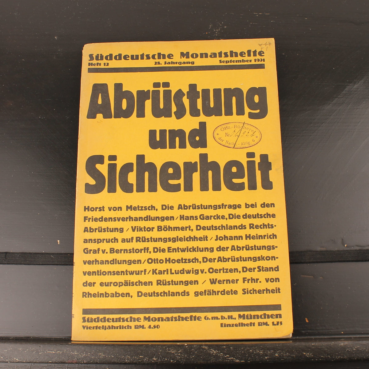 Süddeutsche Monatshefte 1931 | Abrüstung und Sicherheit | 28. Jahrgang - Heft 12