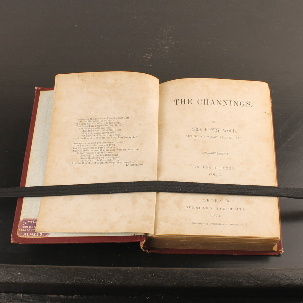 The Channings - Mrs. Henry Wood | Originele Tauchnitz Editie 1862 | Victoriaanse Roman