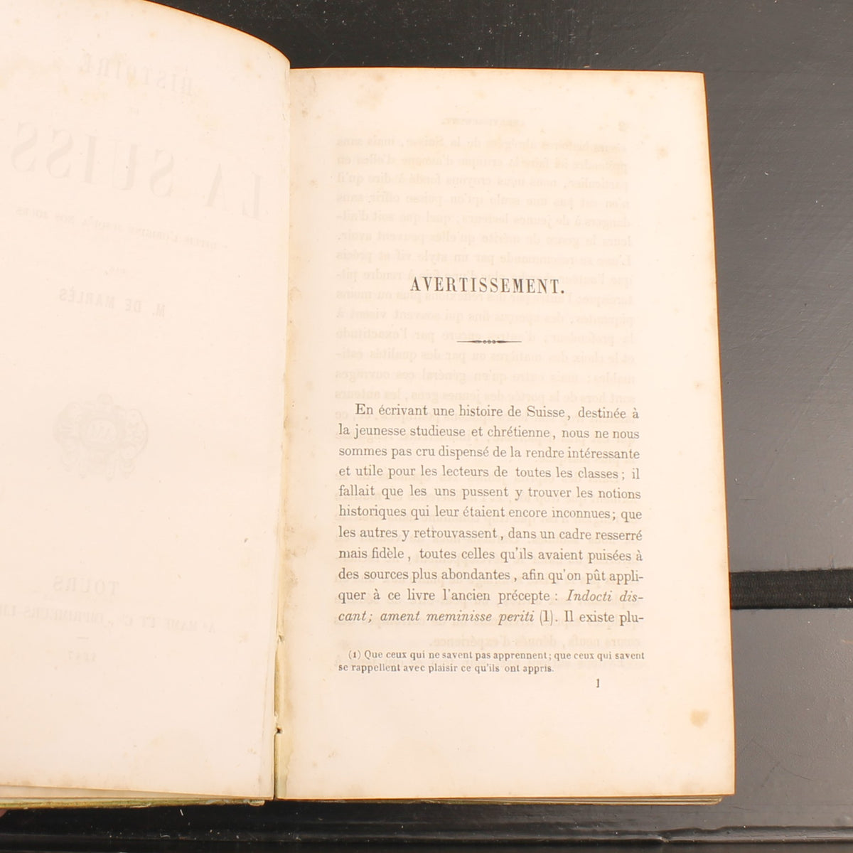Histoire de la Suisse - M. de Marlès - Ad. Mame et Cie, Tours 1847