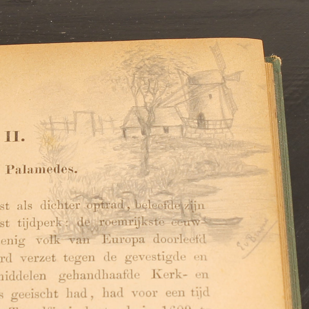 Livre ancien 1886 – Joost van den Vondel – Baumgartner – Avec dessins au crayon signés – Amsterdam