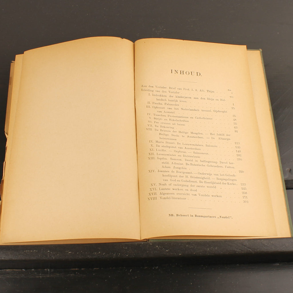 Livre ancien 1886 – Joost van den Vondel – Baumgartner – Avec dessins au crayon signés – Amsterdam