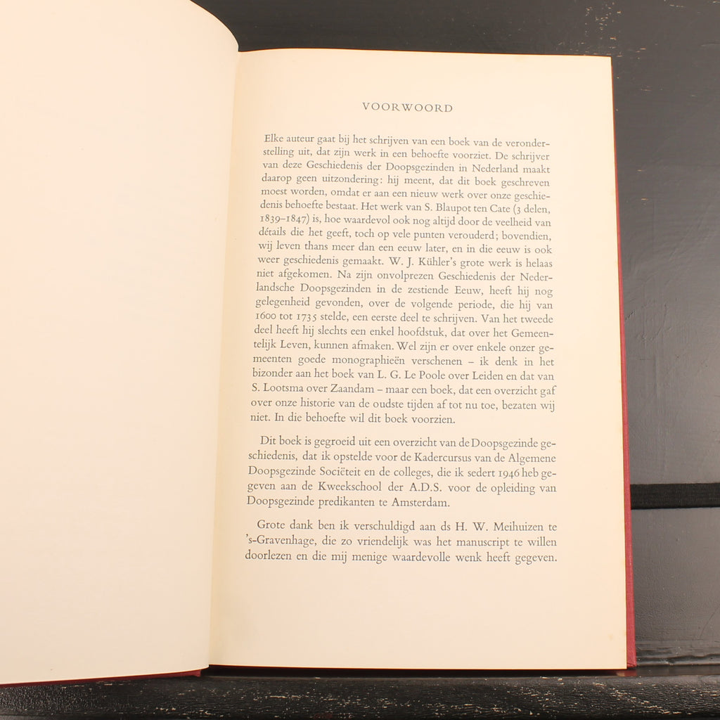 Histoire des baptistes aux Pays-Bas - N. van der Zijpp - Édition originale 1952