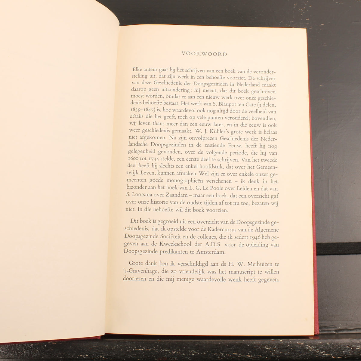 Histoire des baptistes aux Pays-Bas - N. van der Zijpp - Édition originale 1952