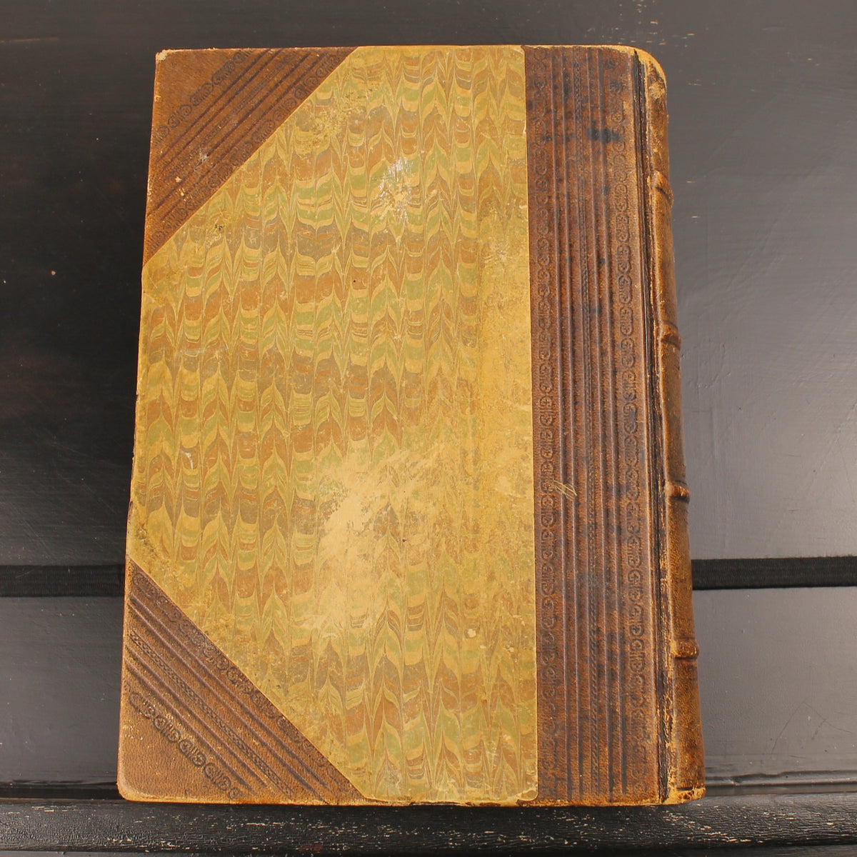 Statenbijbel ca. 1900 | Halblederband mit Marmorierung | Nederlandsche Bijbel-Compagnie