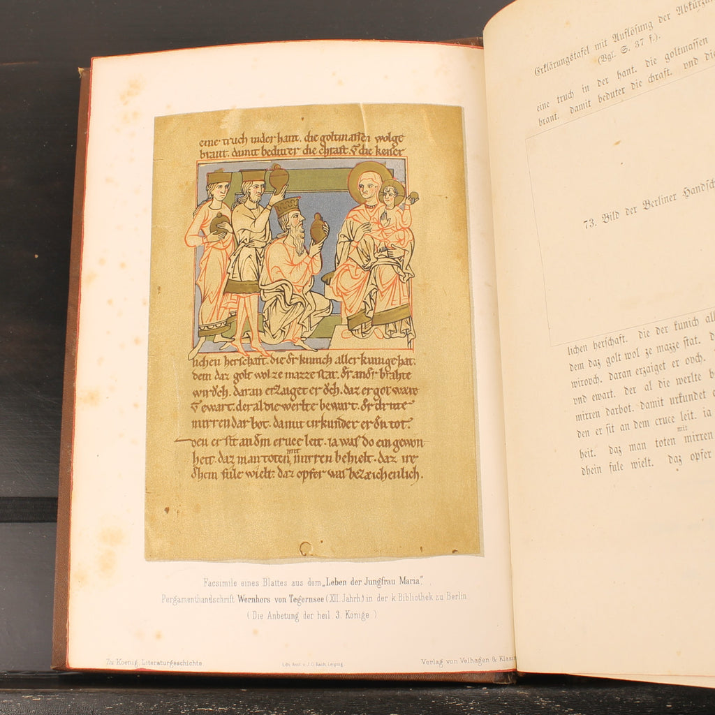 Robert Koenig - Deutsche Literaturgeschichte - Edição de Luxo com 43 Anexos - 1881