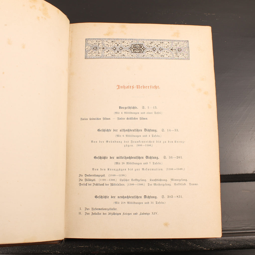 Robert Koenig - Deutsche Literaturgeschichte - Edição de Luxo com 43 Anexos - 1881