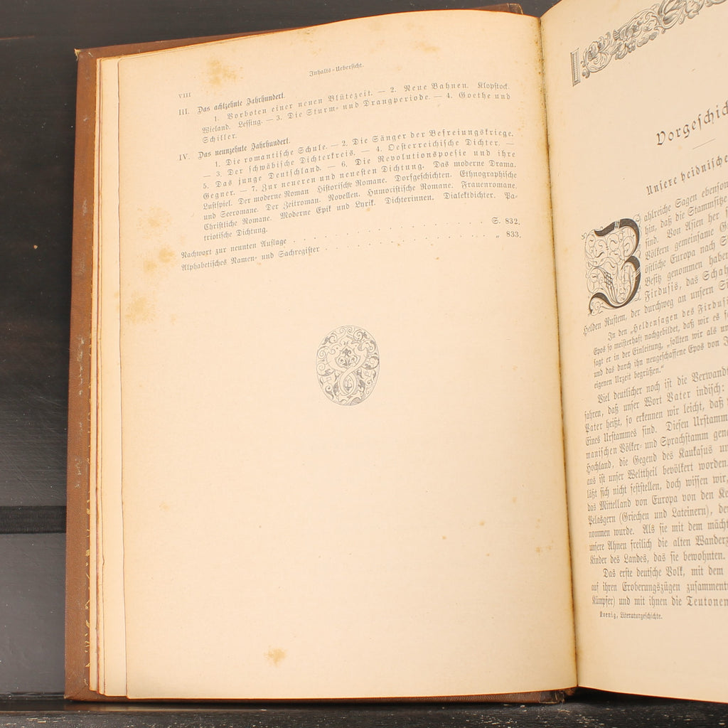 Robert Koenig - Deutsche Literaturgeschichte - Edição de Luxo com 43 Anexos - 1881