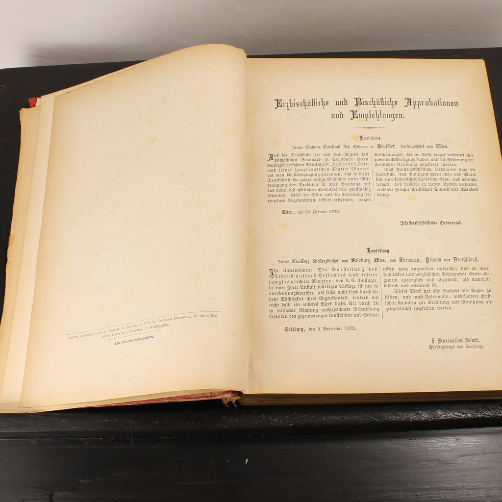 Das Leben unseres Herrn Jesus Christus - Benziger, Einsiedeln 1881