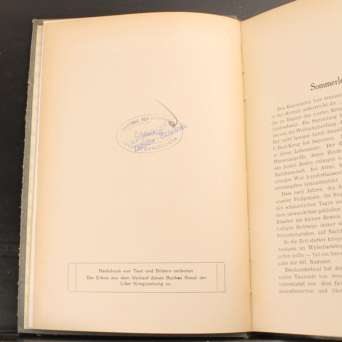 Liller Kriegszeitung - Sommerlese 1917 | Presse de campagne et propagande allemandes de la Première Guerre mondiale | Provenance militaire