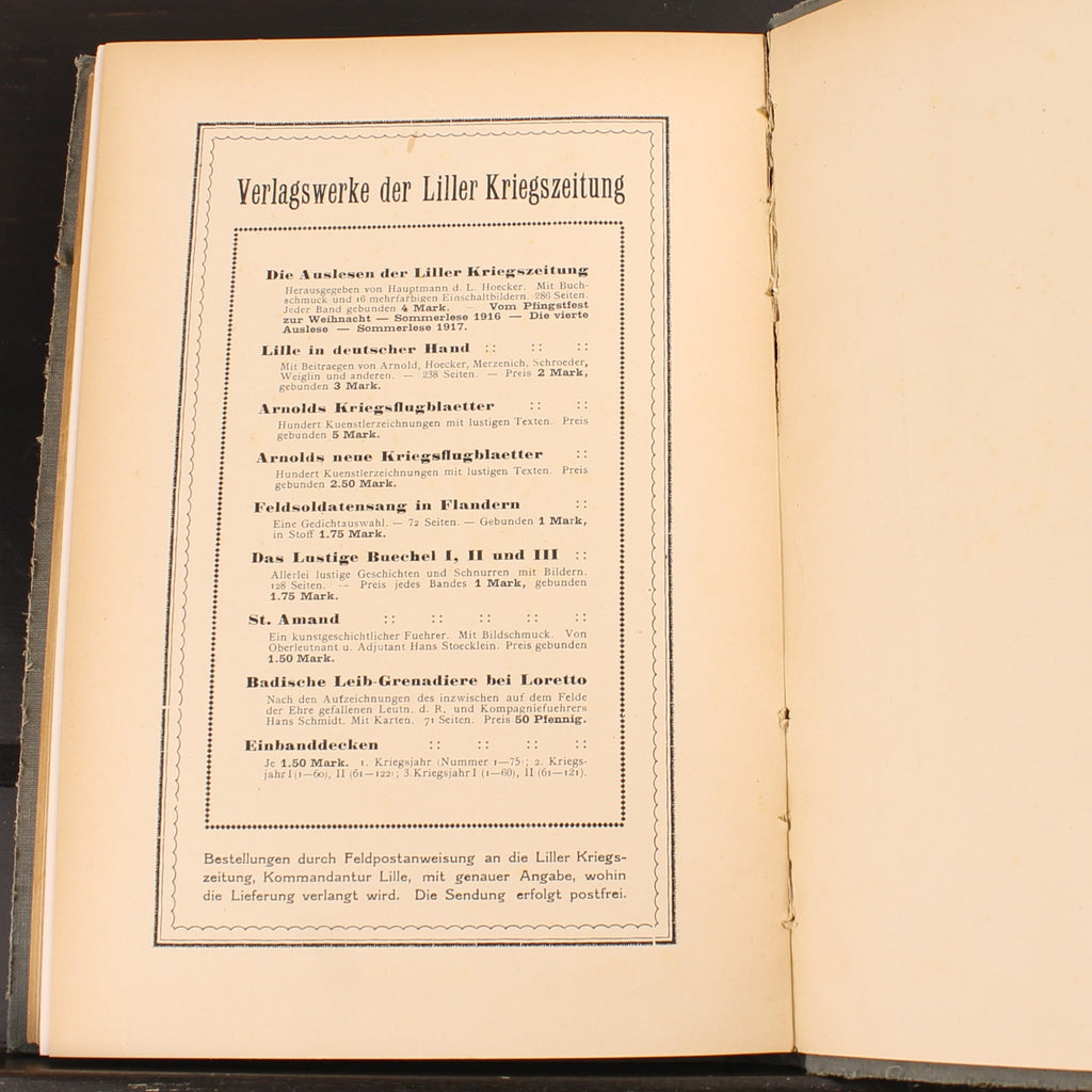 Liller Kriegszeitung - Sommerlese 1917 | Presse de campagne et propagande allemandes de la Première Guerre mondiale | Provenance militaire