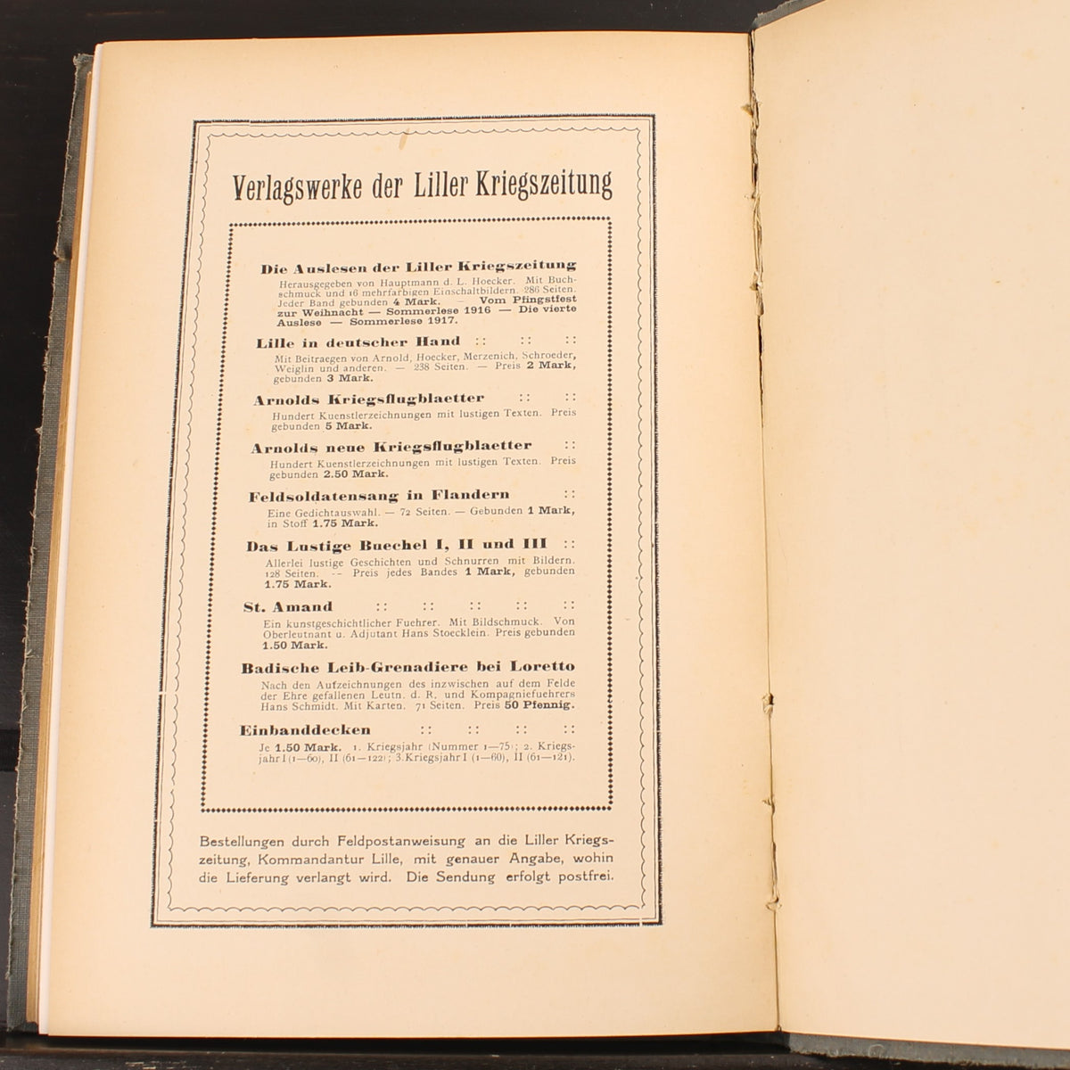 Liller Kriegszeitung - Sommerlese 1917 | Presse de campagne et propagande allemandes de la Première Guerre mondiale | Provenance militaire