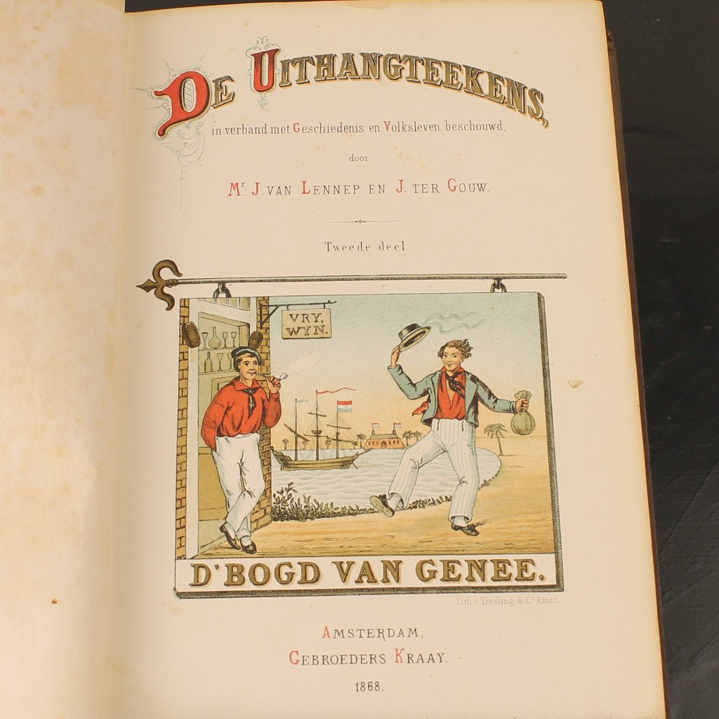 De Uithangteekens - Van Lennep & Ter Gouw - Complete set (2) - Amsterdam 1868