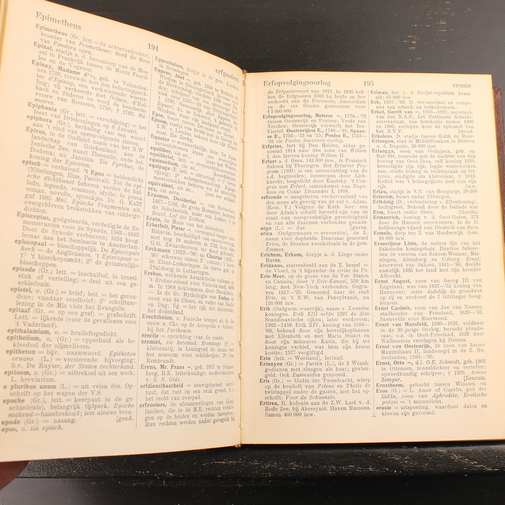 Vocabolario enciclopedico per i Paesi Bassi del Nord – K. ter Laan – Prima edizione 1937