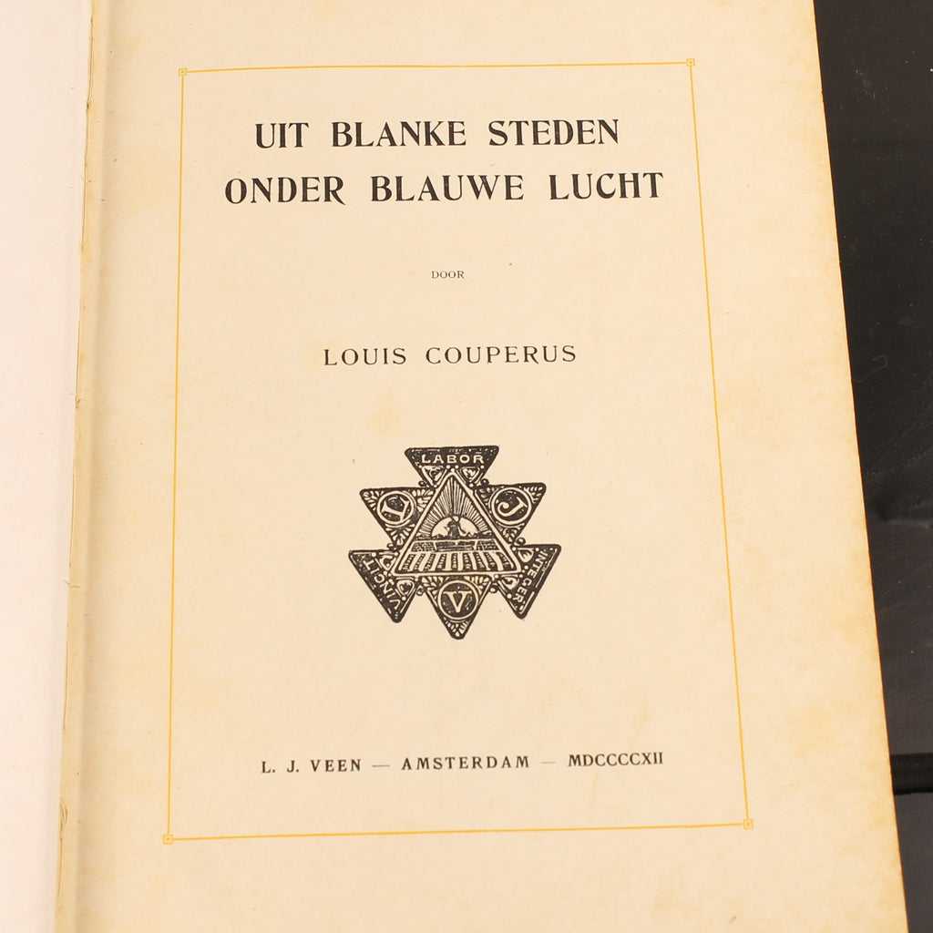 Antique 2-Piece Set “From White Cities under Blue Skies” – Louis Couperus – 1912/1913 – Large Format