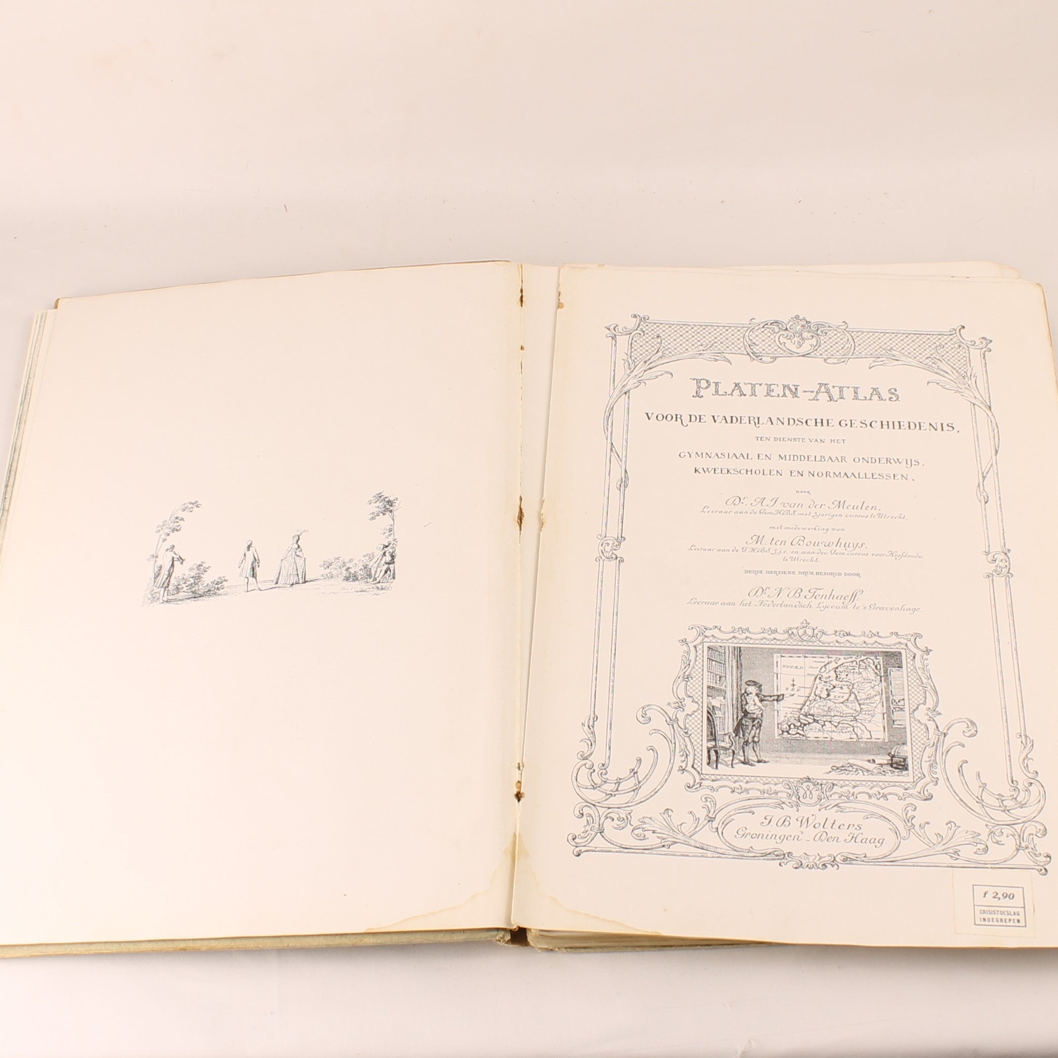 Platen-Atlas voor de Vaderlandsche Geschiedenis – Derde Druk 1917 – Groot Formaat 31 cm