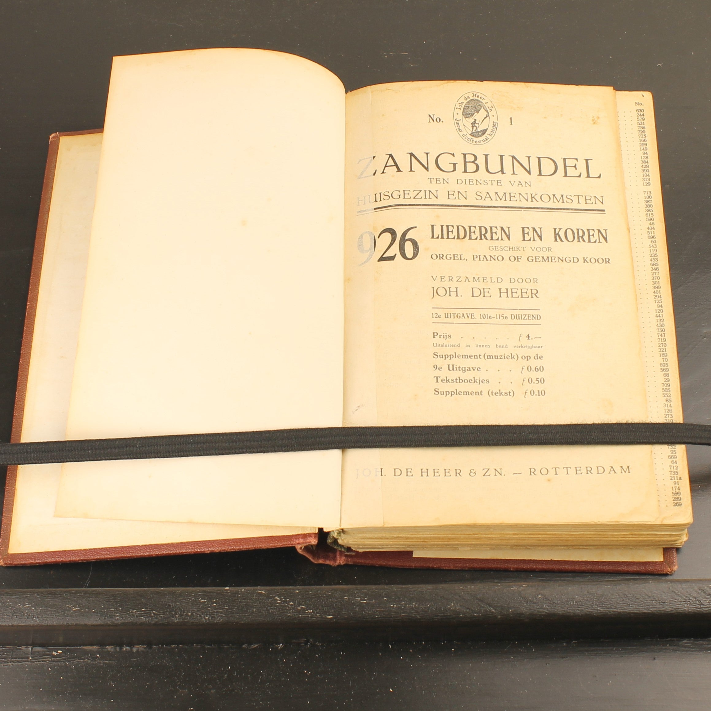 Joh. de Heer Zangbunde [ca. 1930] | 926 Liederen | Rotterdam
